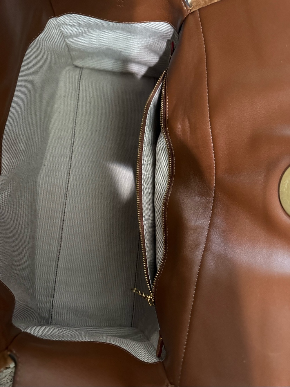 Coach Brown Suede Shoulder Bag with Front Pockets - Picture 11 of 16